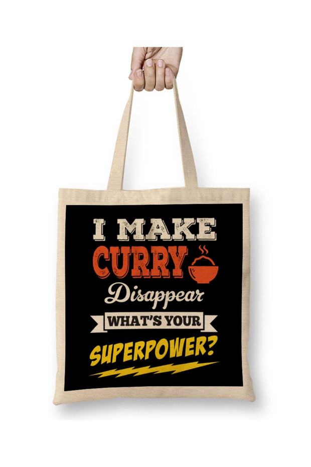 I Make Curry Disappear Whats Your Superpower Cloth Bag Long Handle