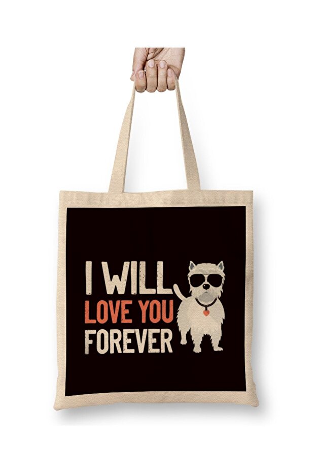 Love Westie Forever West Highland Terrier Dog Breed Owner Tote Bag Long Handle