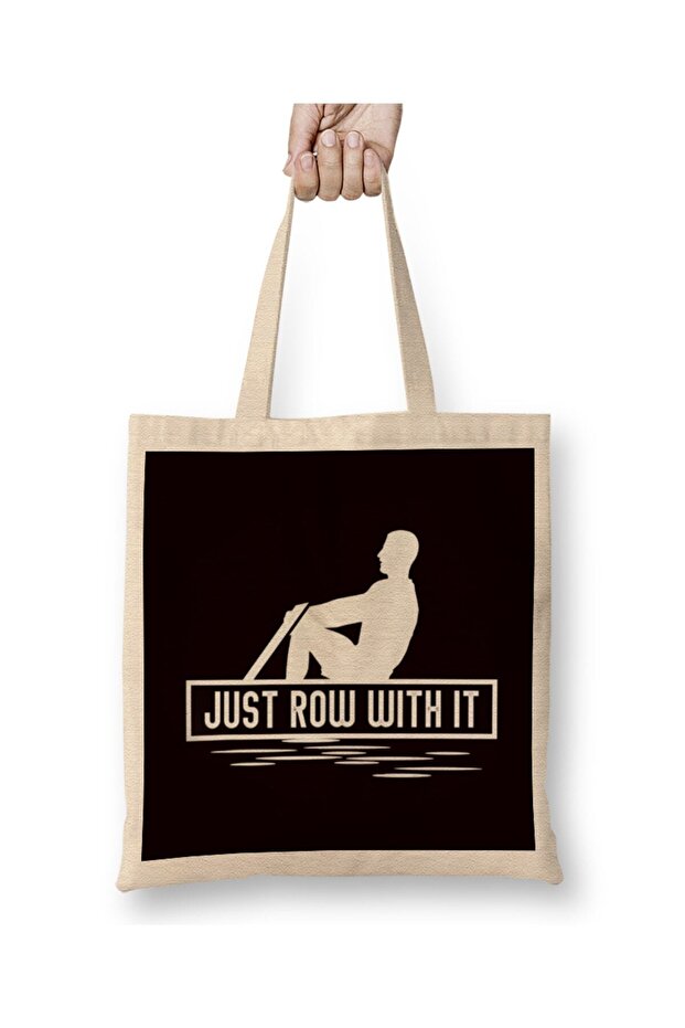 حقيبة حمل ذات مقبض طويل من Just Row With It Rowing Team Crew Sculling Paddling Rowboat