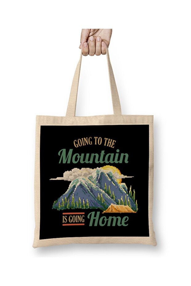 حقيبة قماش Going To The Mountain Is Like Going Home بمقبض طويل