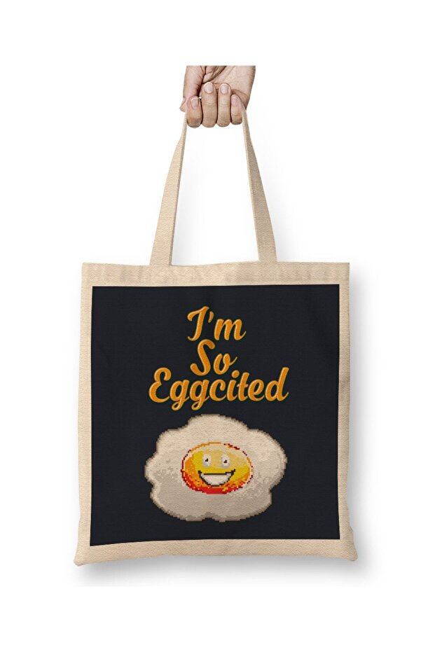 حقيبة قماش من Egg I'm So Eggcited بمقبض طويل