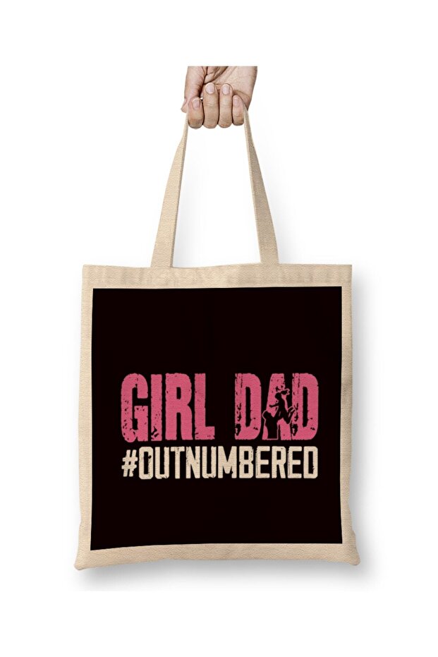 Dad Girl Daddy Papa Daughter Stepdad Poppa Husband Father Tote Bag Long Handle