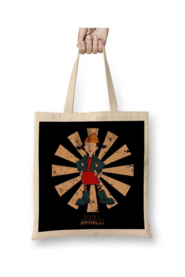 حقيبة قماش Spinelli Retro Japanese Recess ذات مقبض طويل