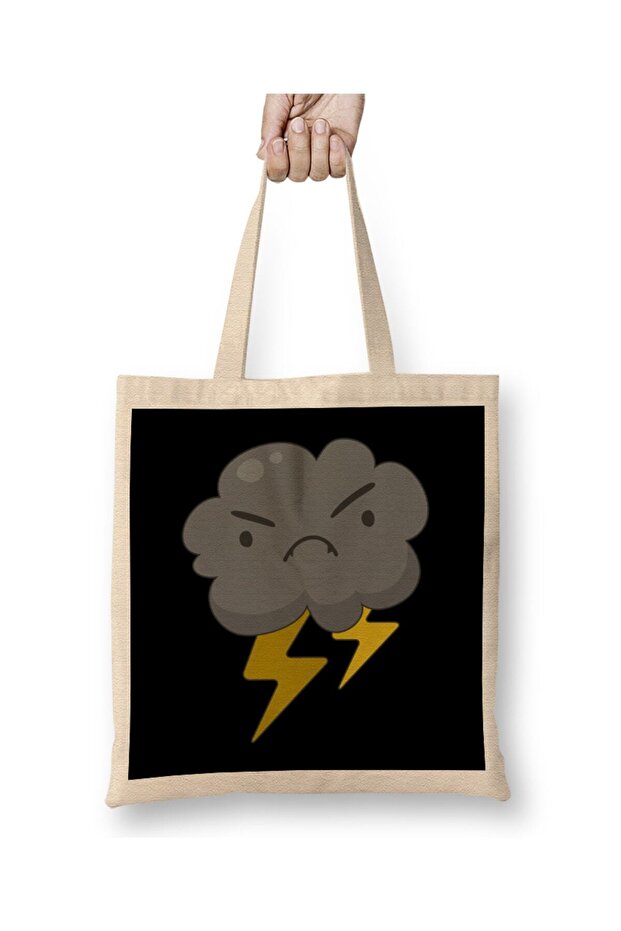 حقيبة حمل طويلة بمقبض طويل من Angry Cloud مع Lightning Thunderstorm Weather