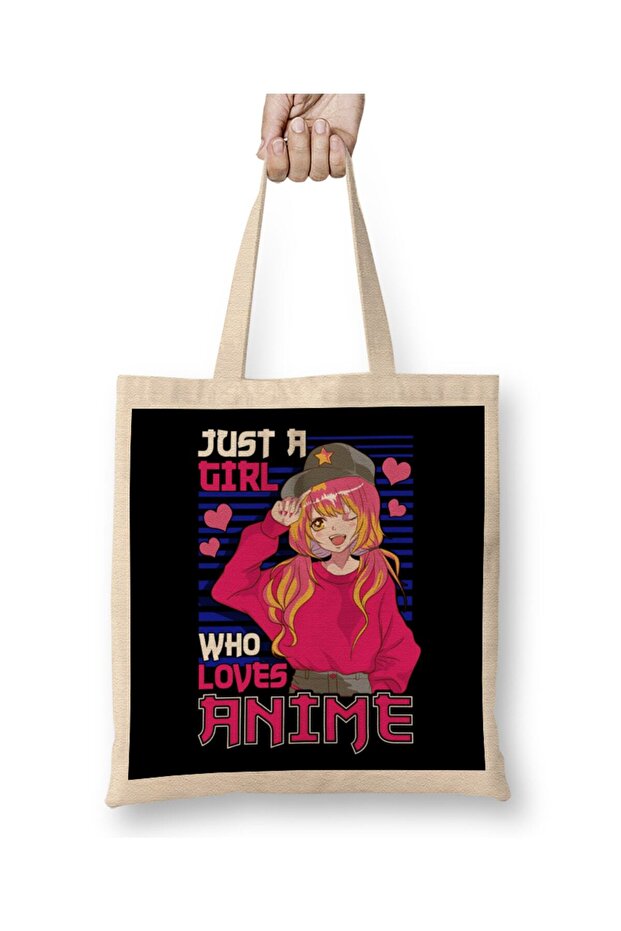 Cute Just A Girl Who Loves Anime Tote Bag Long Handle