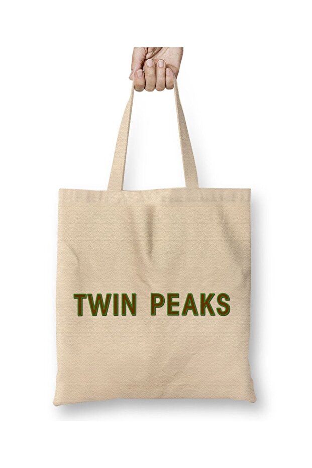 Twin Peaks Logo Plain Tote Bag Long Handle