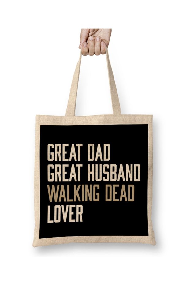 Great Dad Great Husband Walking Dead Lover Cloth Bag Long Handle