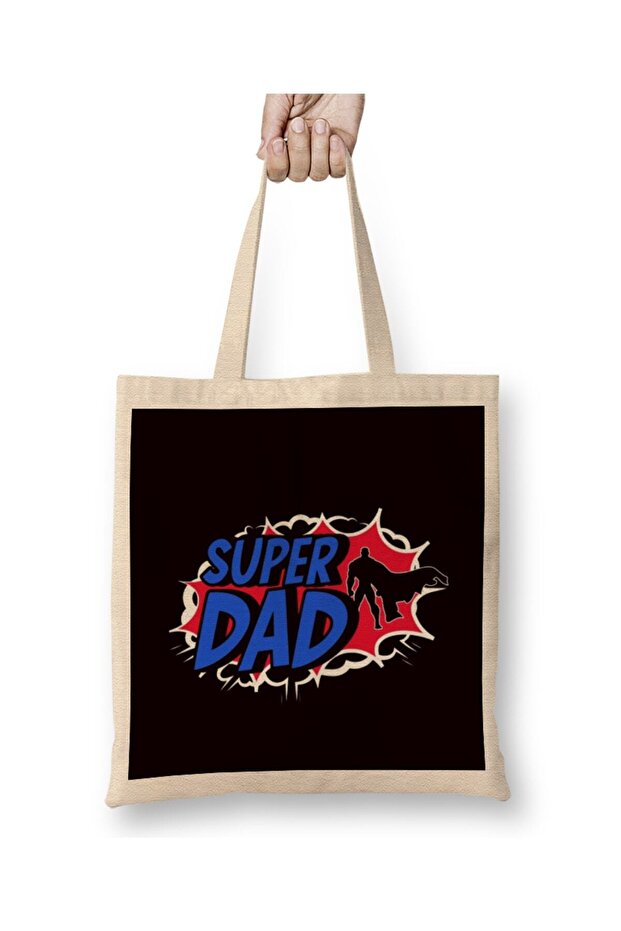 Super Father Dad Daddy Poppa Papa Husband Stepdad Grandpa Tote Bag Long Handle