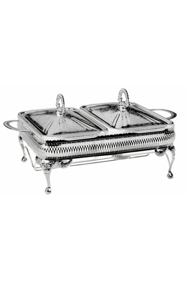 Qa 41 Rectangular 2-Legged Oven Dish Silver 38Cmx26Cmx18Cm