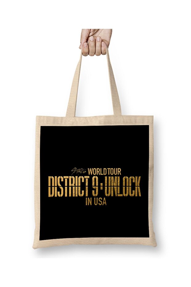Kpop Stray Kids District 9 Unlock in Cloth Bag Long Handle