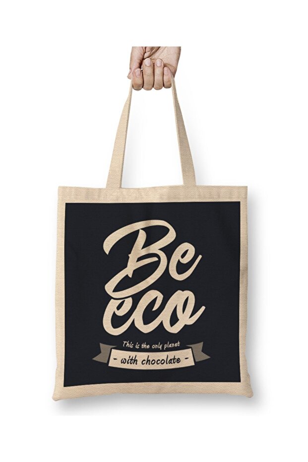 Be Eco This Is The Only Planet مع حقيبة قماش الشوكولاتة ذات المقبض الطويل