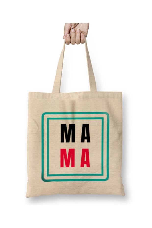 حقيبة قماش لعيد الأم 2021 MOM DAY بمقبض طويل