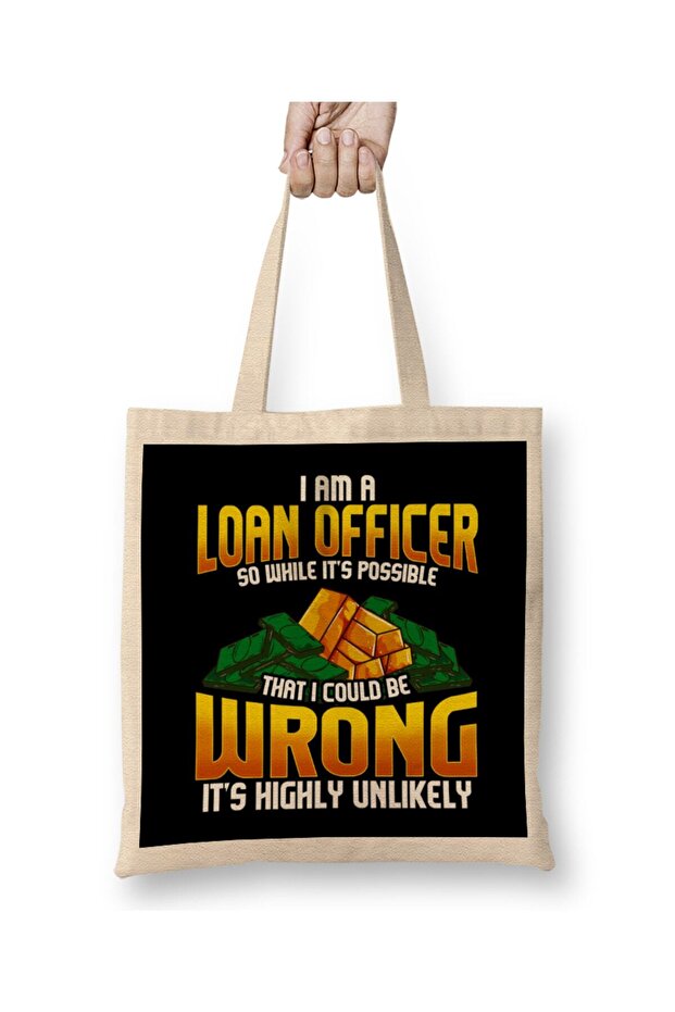 حقيبة قماش "I Am A Loan Officer" ذات مقبض طويل