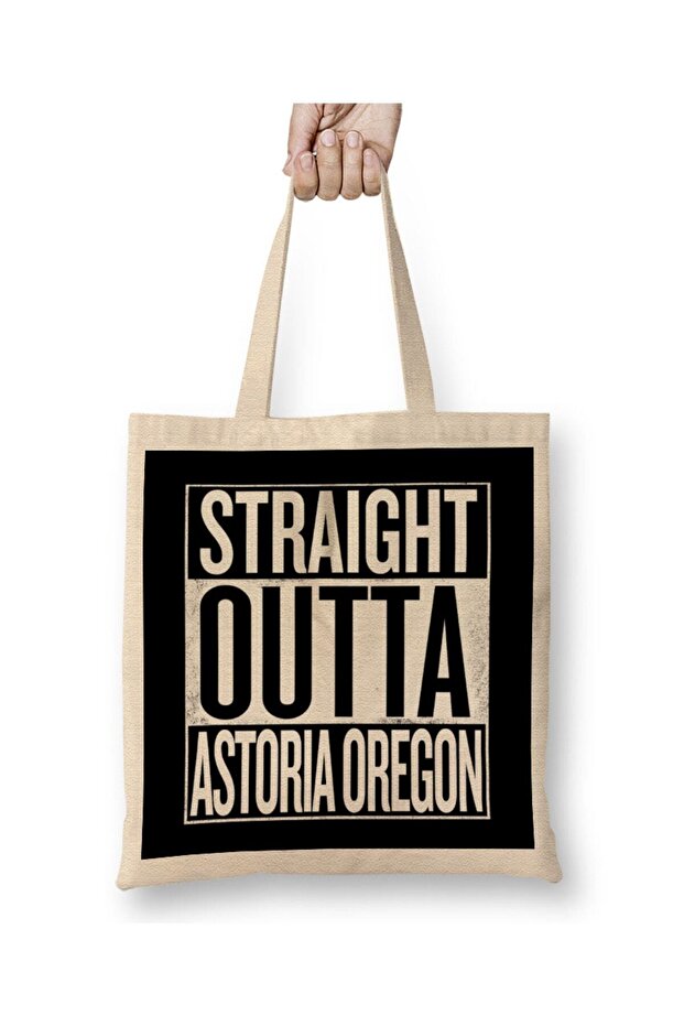 Straight Outta Asteria Oregon The Goonies White Tote Bag Long Handle