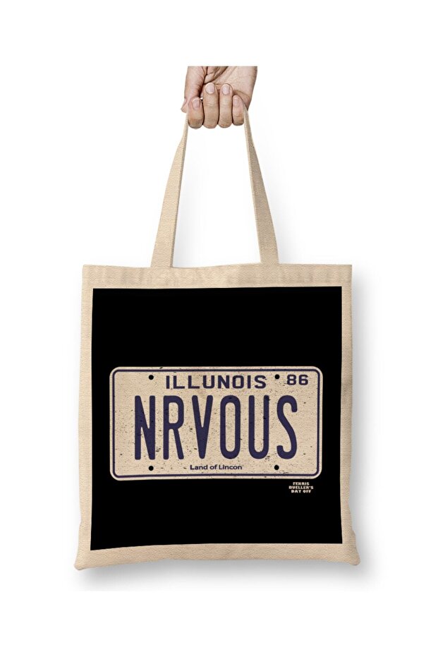حقيبة حمل ذات مقبض طويل من Ferris Bueller Nrvous License Plate