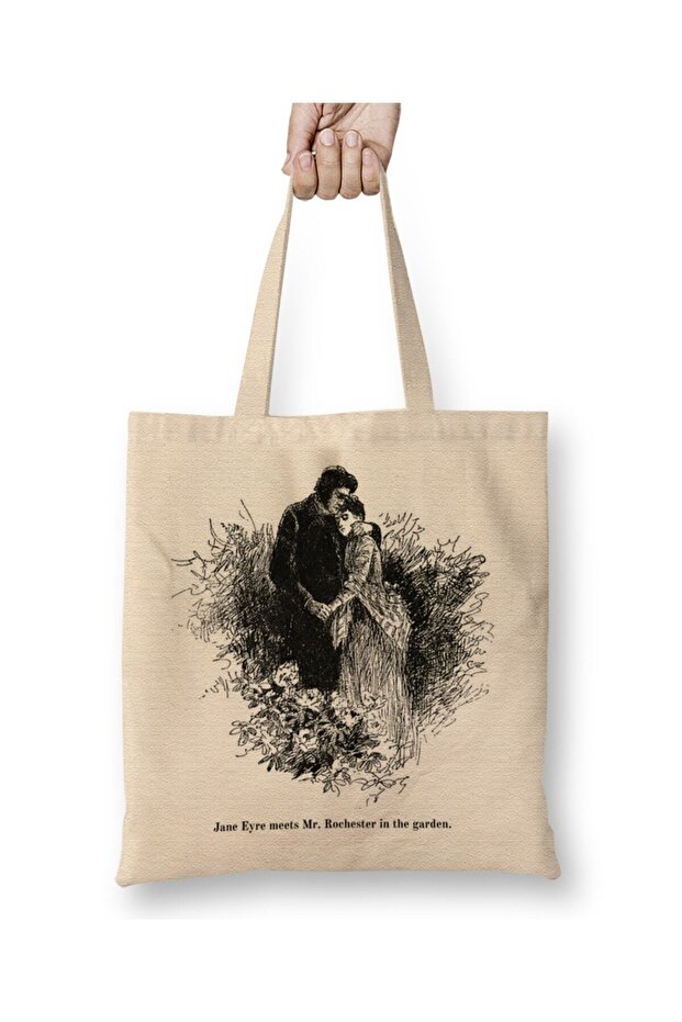 Jane Eyre Charlotte Bronte Jan Eyre And Mr Rochester Tote Bag Long Handle