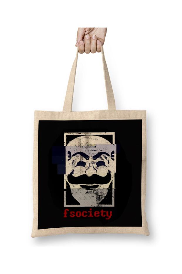 حقيبة قماش Fsociety بمقبض طويل