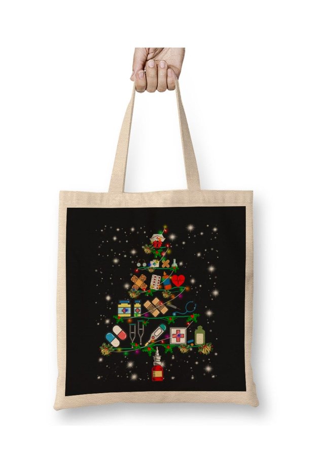 New Year New Year Concept Merry Christmas 02 Cloth Bag with Long Handle