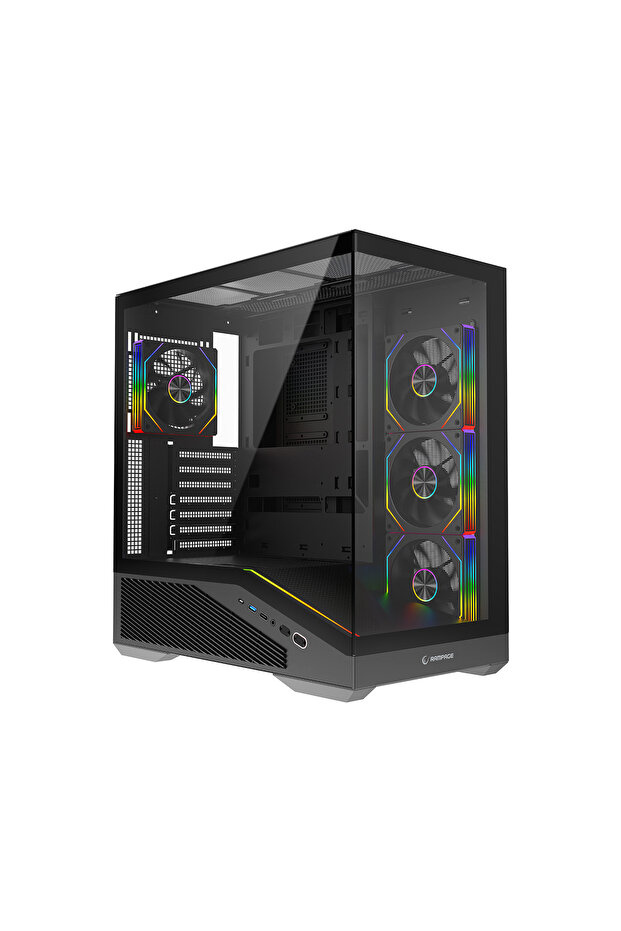 Rampage REAPER Type-C*1+Usb2.0*1+Usb3.0*1 Siyah 4*12cm ARGB Fan ATX Gaming Oyuncu Kasası
