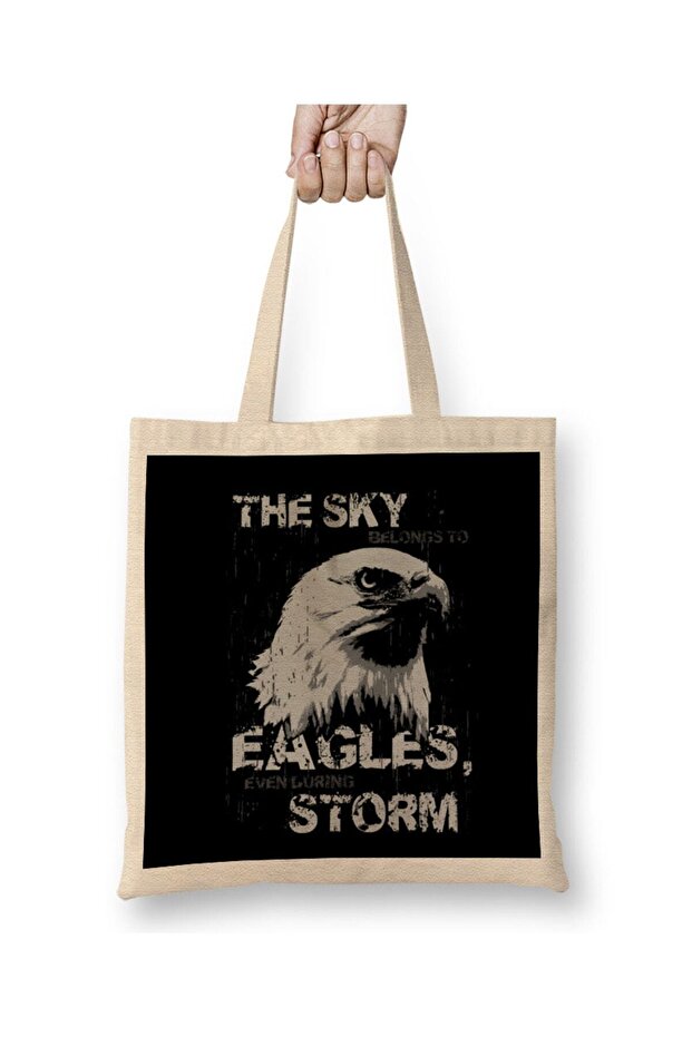 The Sky Belongs To Eagles Cloth Bag Long Handle