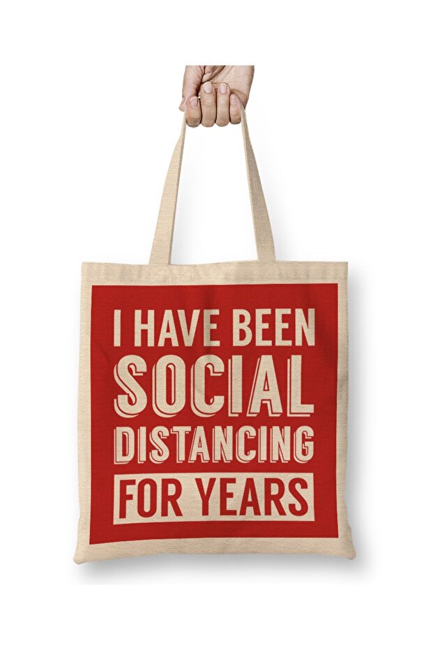 حقيبة حمل ذات مقبض طويل من I Have Been Social Distancing For Years