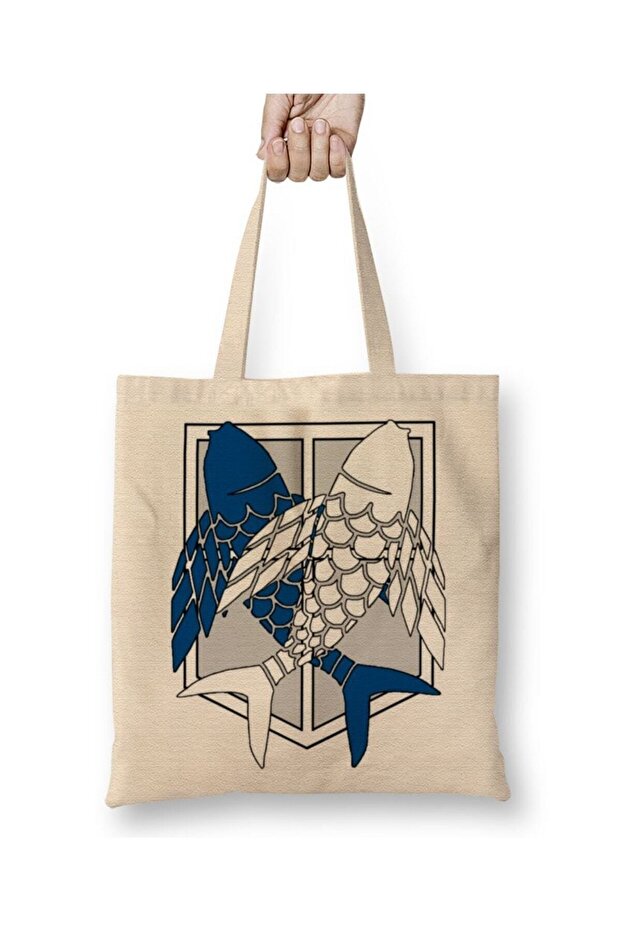 حقيبة حمل من Attack On Titan Survey Corps Fish Of Freedom بمقبض طويل