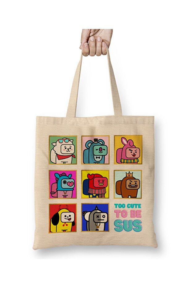 Among Us Bt21 Full Team Bts 01 Cloth Bag Long Handle