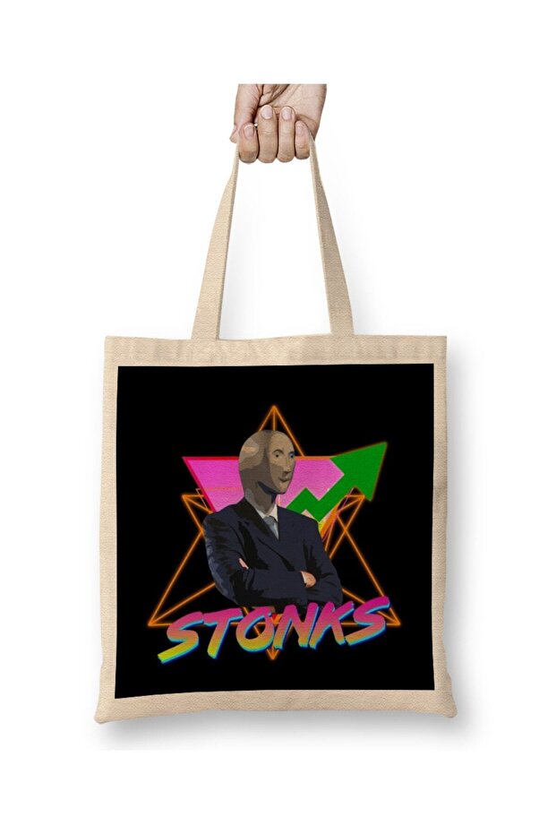 Stonks Trader Cloth Bag Long Handle