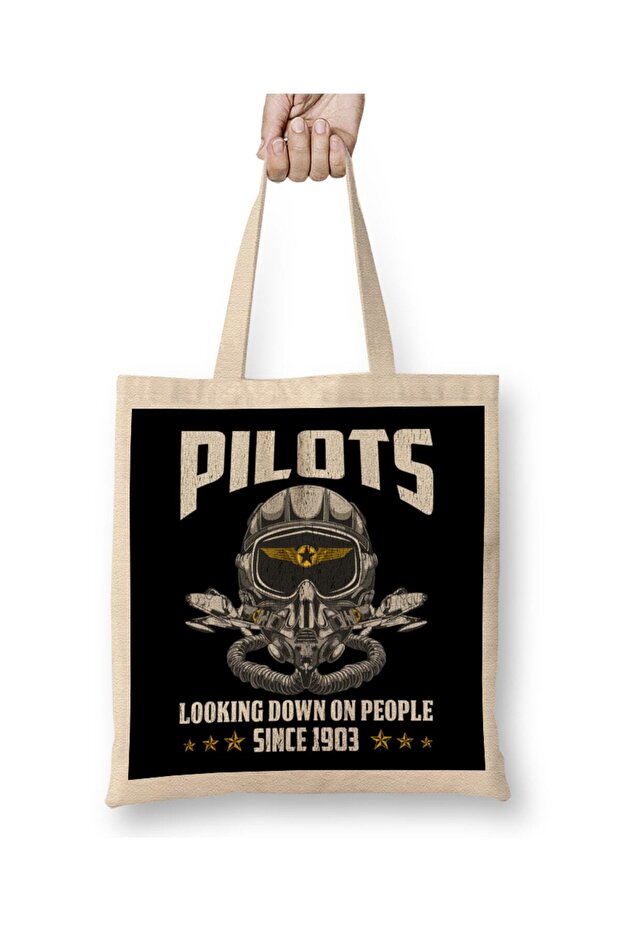 Funny Pilots Looking Down On People Since 1903 Pun Cloth Bag Long Handle