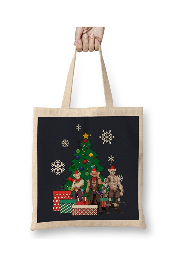 Biker Mice From Mars Around The Christmas Tree Tote Bag Long Handle