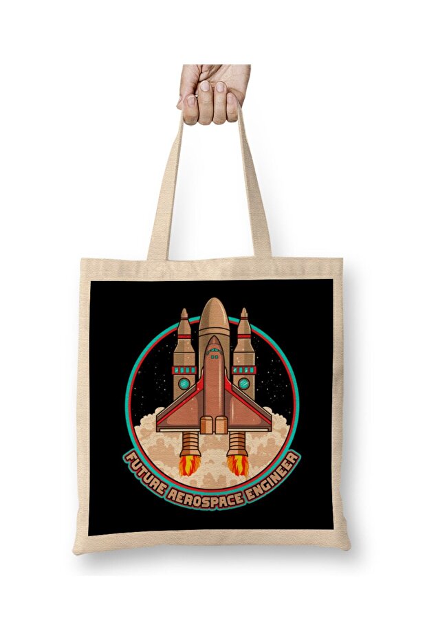 Future Aerospace Engineer Spaceship Launch Tote Bag Long Handle