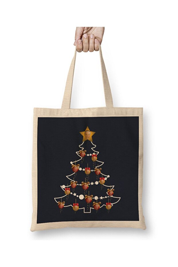 Nigel Farage UKIP Christmas Tree Baubles Tote Bag Long Handle
