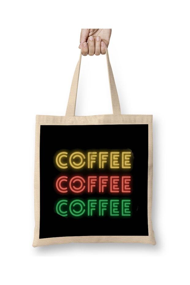 CAT Funny Coffee Drinks Aart lover Ggift Quote - Vintage Retro Rainbow Style Cloth Bag Long Handle
