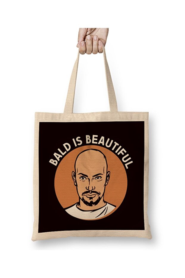 Beautiful Bald Father Baldy Papa Dad Daddy Poppa Husband Tote Bag Long Handle