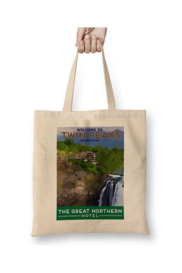 Twin Peaks Great Northern Hotel Tote Bag Long Handle