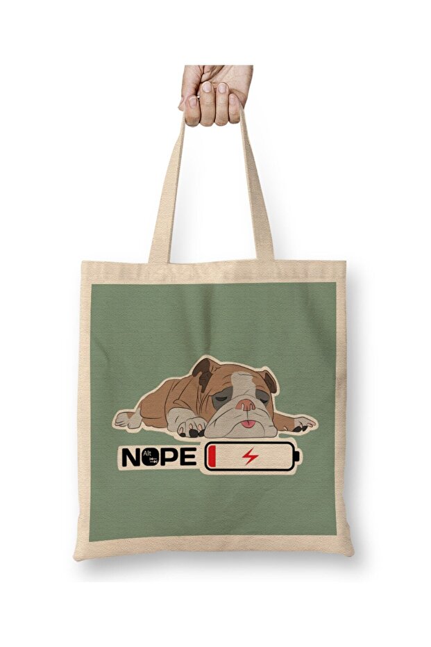Snoozing Bulldog English Bulldog Lover Tote Bag Long Handle