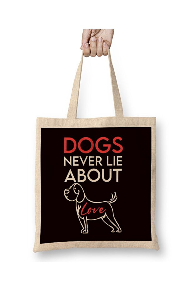 Dogs Never Lie About Love Dog Breed Owner Animal Lover Cloth Bag Long Handle