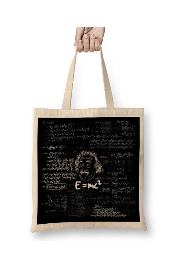 حقيبة قماش صيغة الرياضيات E=mc2 بمقبض طويل