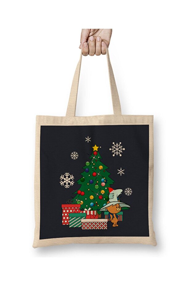 Shag Rugg Around The Christmas Trees Hillbilly Bears Tote Bag Long Handle