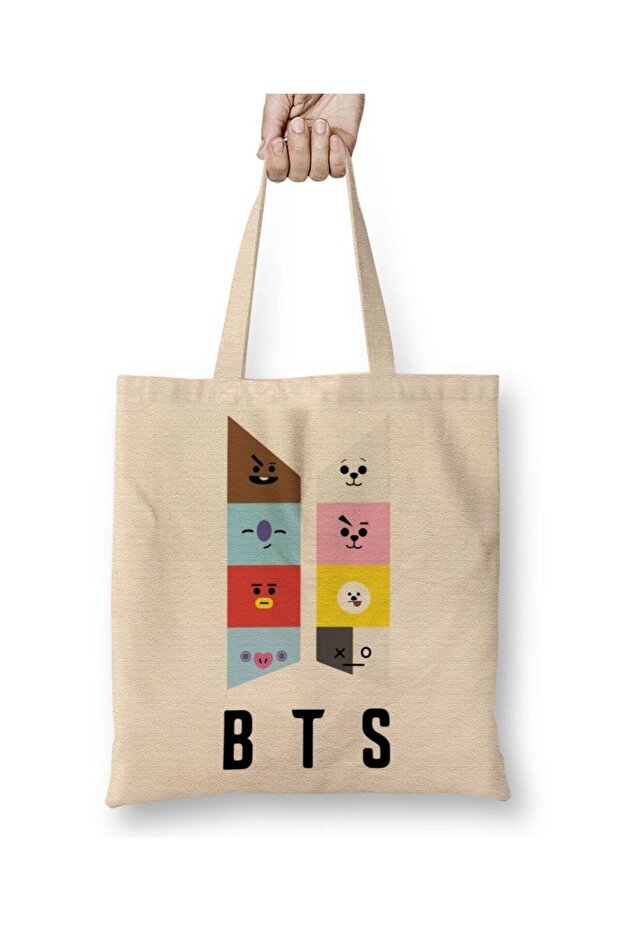 Bts Bt21 Characters Tote Bag Long Handle