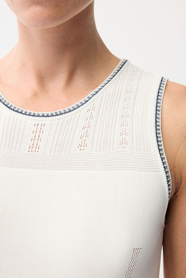 Kolsuz Pliseli Triko Elbise - 3