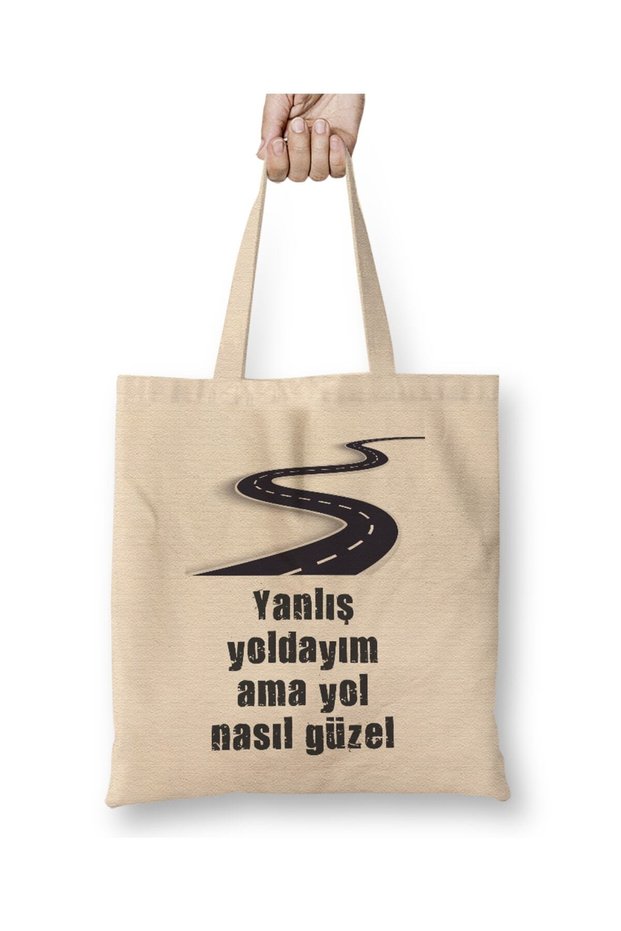 Funny Quote I'm on the Wrong Way But How Beautiful is the Road Cloth Bag Long Handle