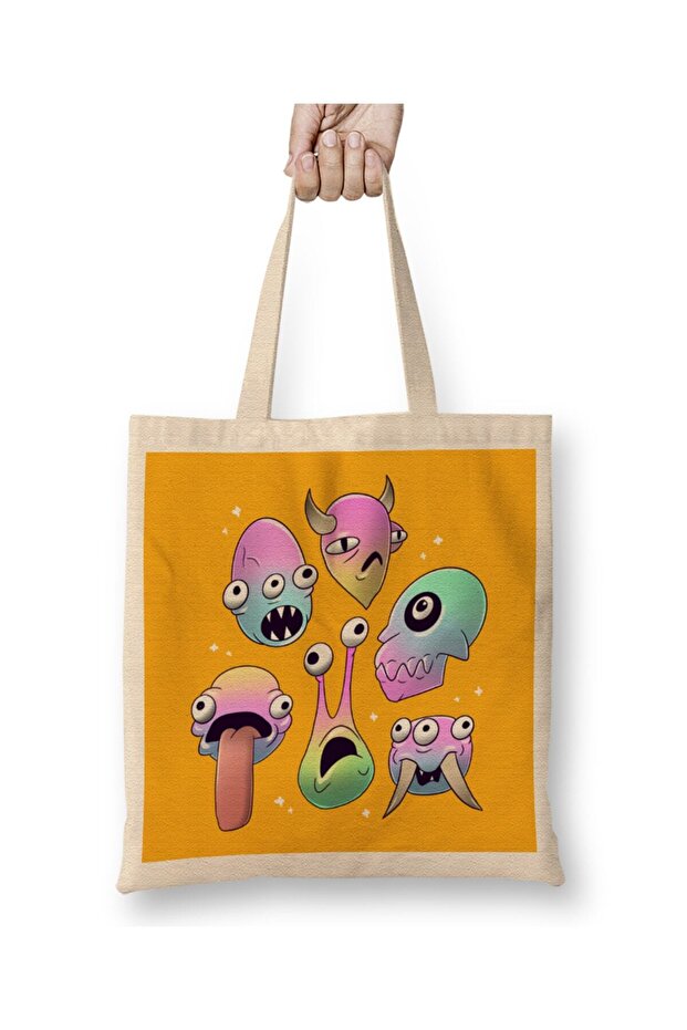 Cosmic Monsters Cloth Bag Long Handle