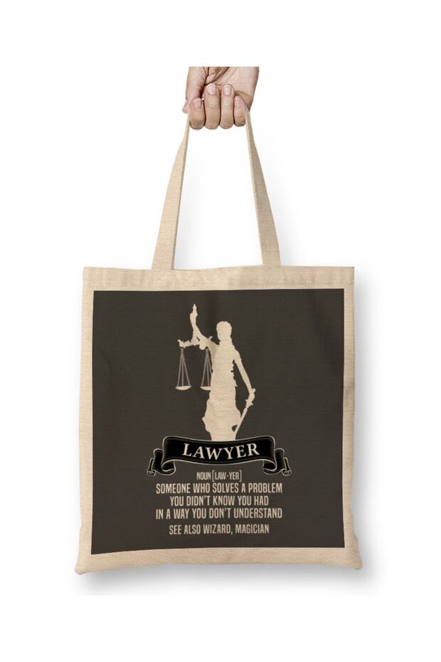 Lawyer Definition Judgement Judge Attorney Gift Idea Present حقيبة قماش بمقبض طويل