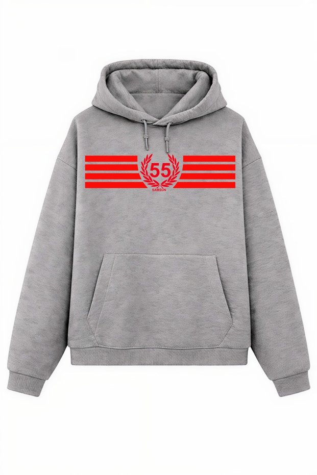 Samsun 55 Legacy – Garland Detailed Stripe Printed Sweatshirt / Hoodie (Optional)