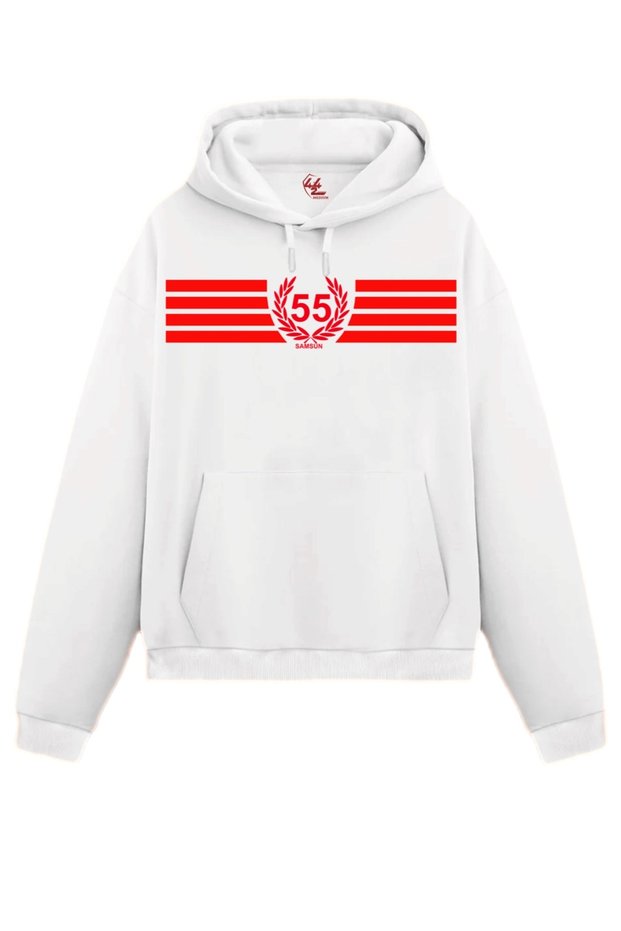 Samsun 55 Legacy – Garland Detailed Stripe Printed Sweatshirt / Hoodie (Optional)