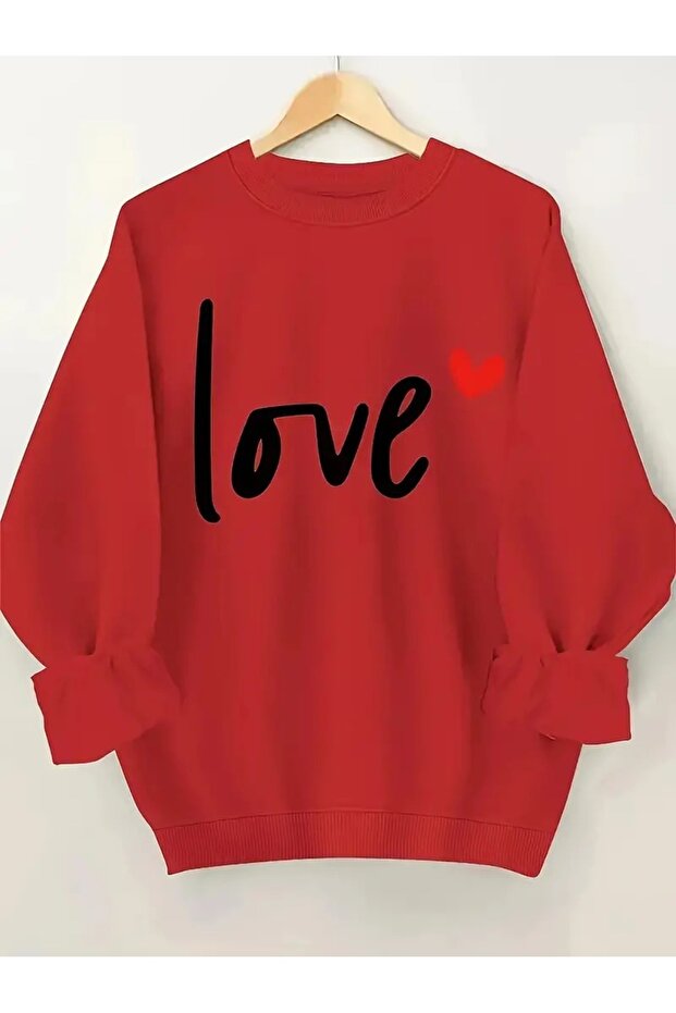 Women's Love Printed Crew Neck Sweatshirt