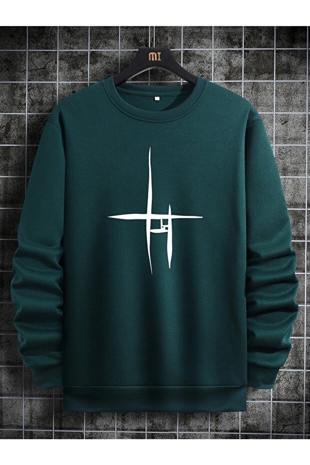 Printed Crew Neck Oversize Unisex Sweatshirt