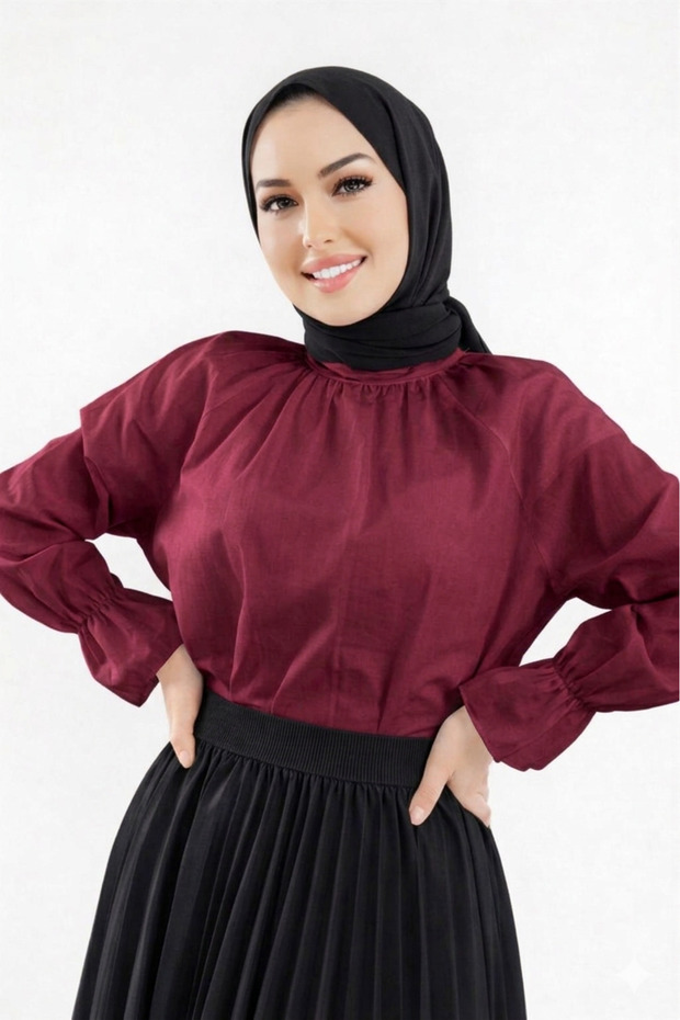 Ruffle Sleeve Poplin Shirt