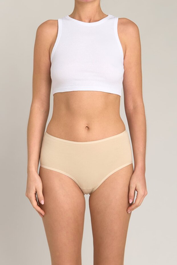 Doris Modal Blended High Waist Hipster Panties - Nude